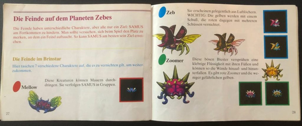 Metroid Anleitung, das nützliche Beiwerk aus alter Zeit