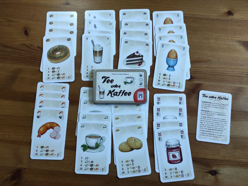 Tee oder Kaffee - jede Zutat zum ausgewogenen Frühstück gibts vier Mal.